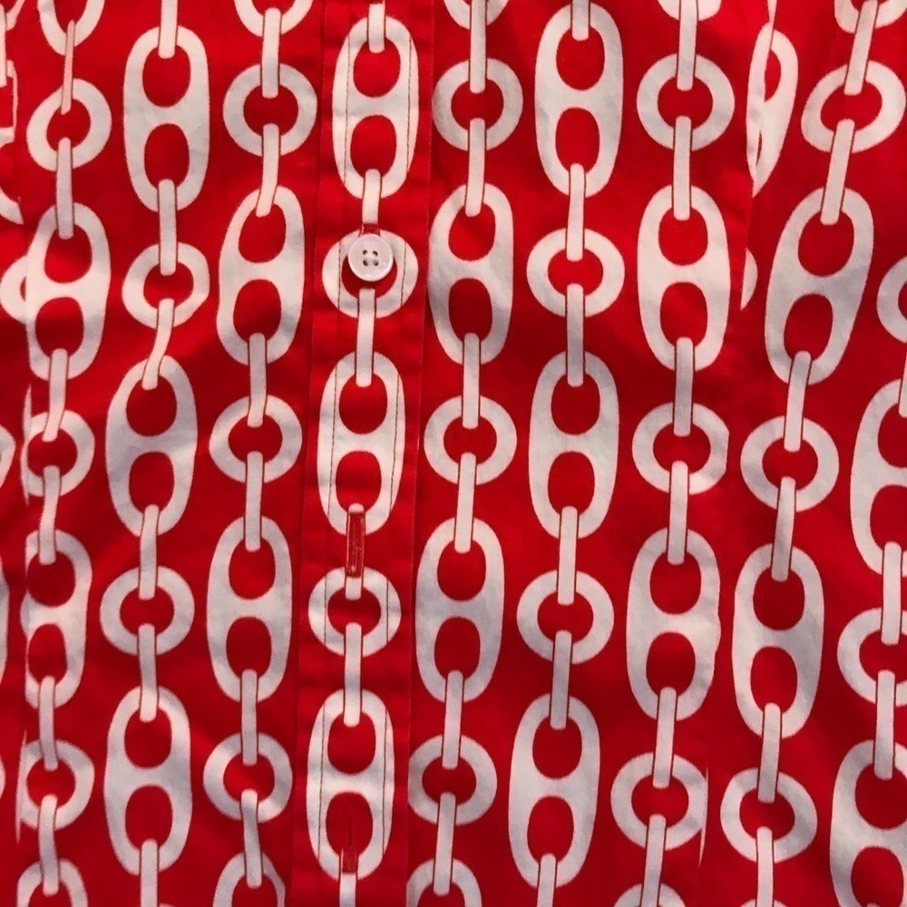 JONES NEW YORK CHAIN LINK RED BLOUSE SIZE PM - Picture 4 of 6